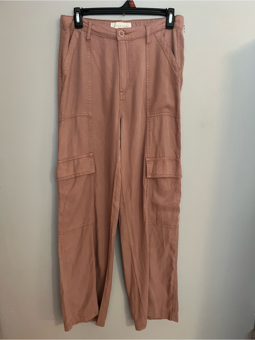 Relaxed Wide-Leg Cargo Pants in‎ Dusty Rose - Unbranded